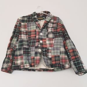 Patchwork plaid blazer